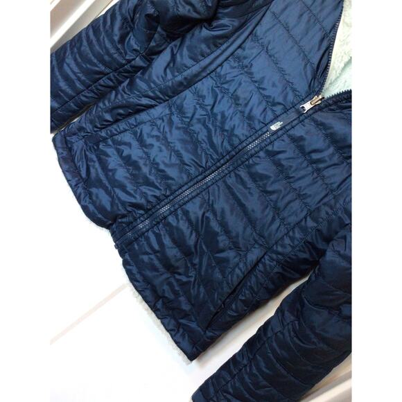 The North Face Full Zip Reversible Mossbud Swirl Fleece Jacket Blue Large 14/16 - Picture 4 of 12